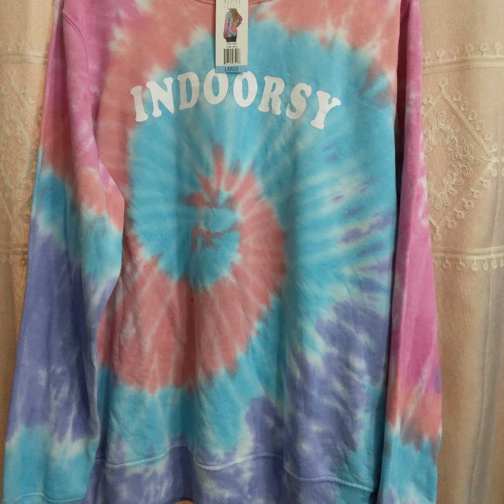 Modern Canvas Tie-Dye lightweight sweatshirt size Large NWT